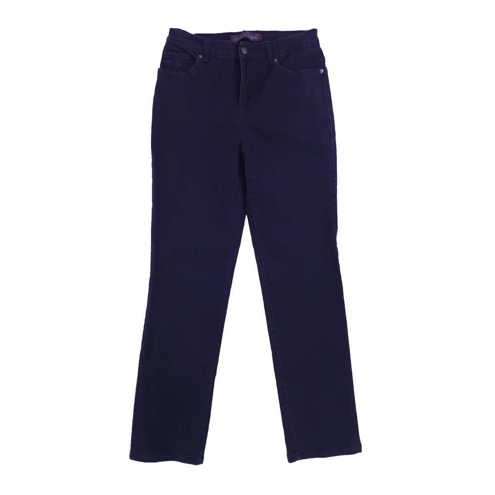 Gloria Vanderbilt Womens Pants Amanda 4 Purple Straight Leg High Rise Stretch